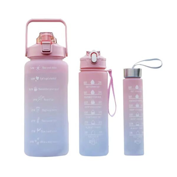 Set de 3 Botellas motivadoras con medidor de tiempo - Imagen 3